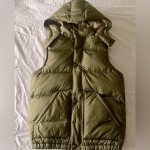 Down Puffer Vest with Removable Hood